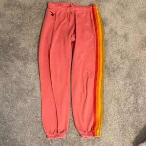 Aviator nation pink stripe sweatpants